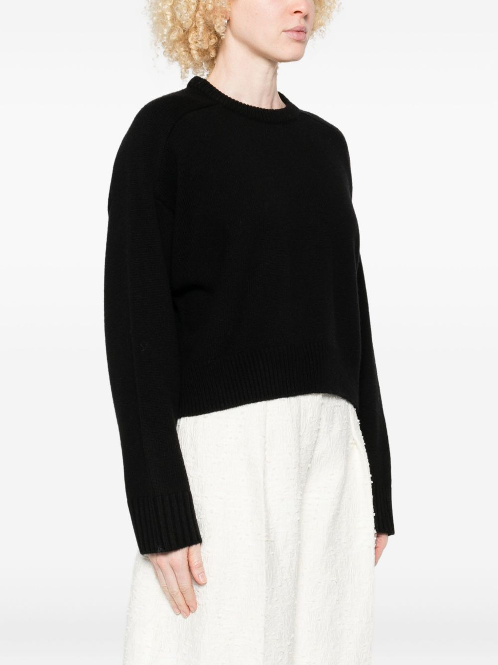 round-neck crop sweater - 3