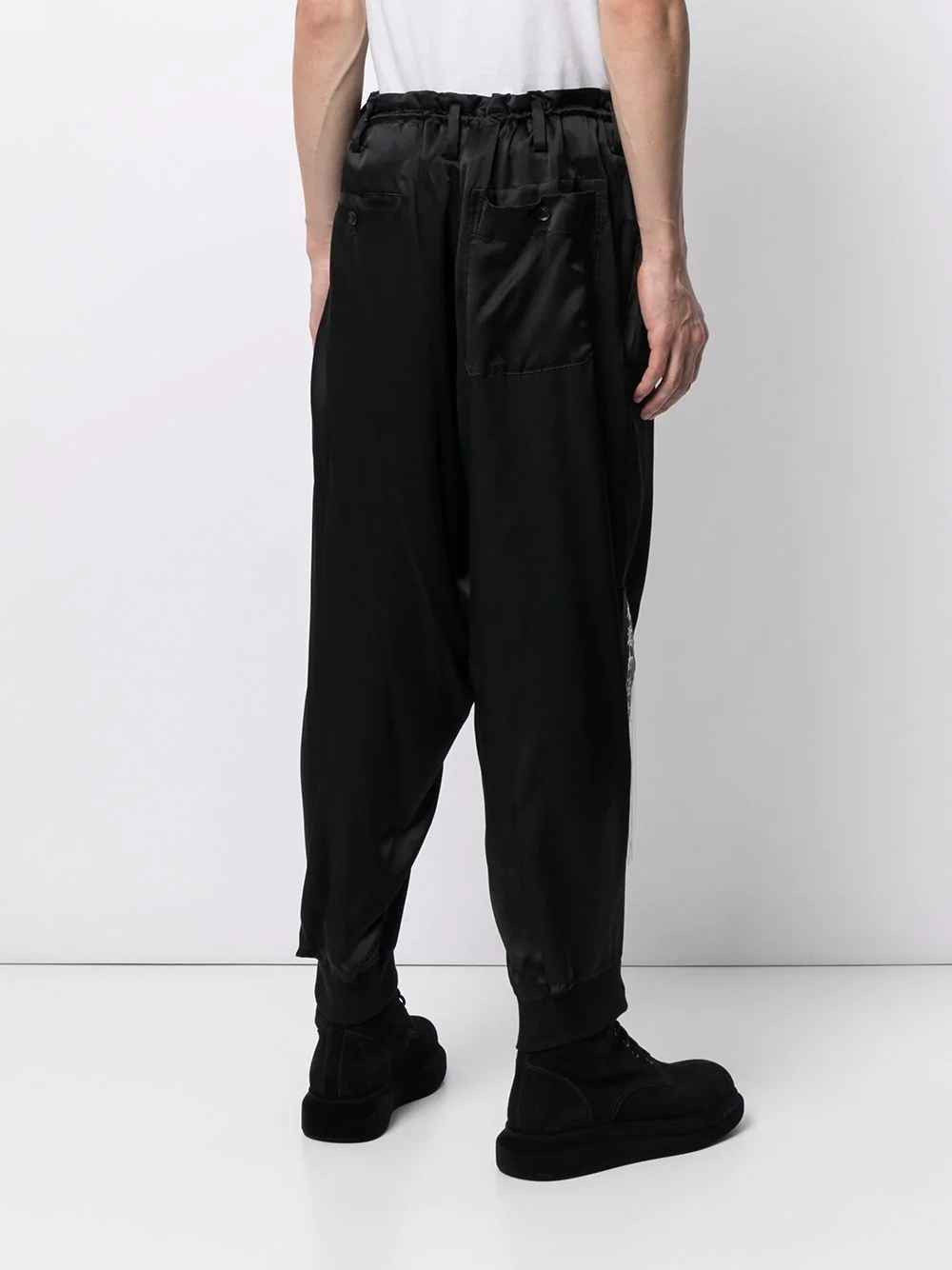 embroidered silk tapered trousers - 4