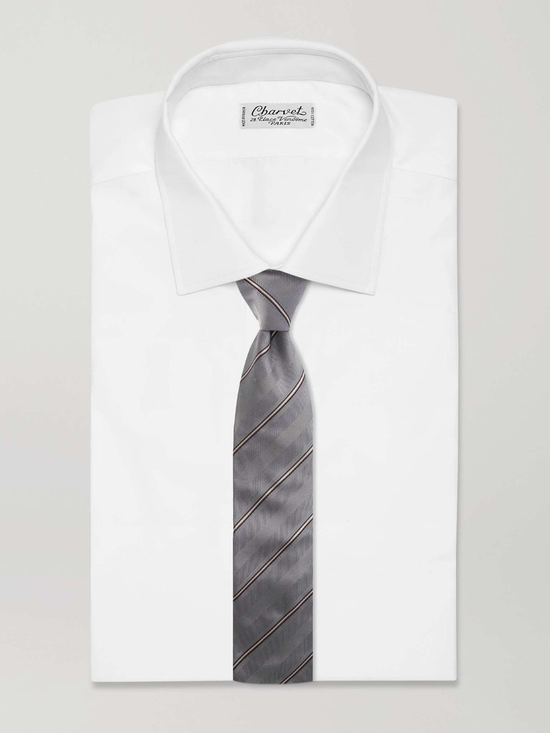 Brunello Cucinelli 8cm Striped Silk-Herringbone Tie outlook