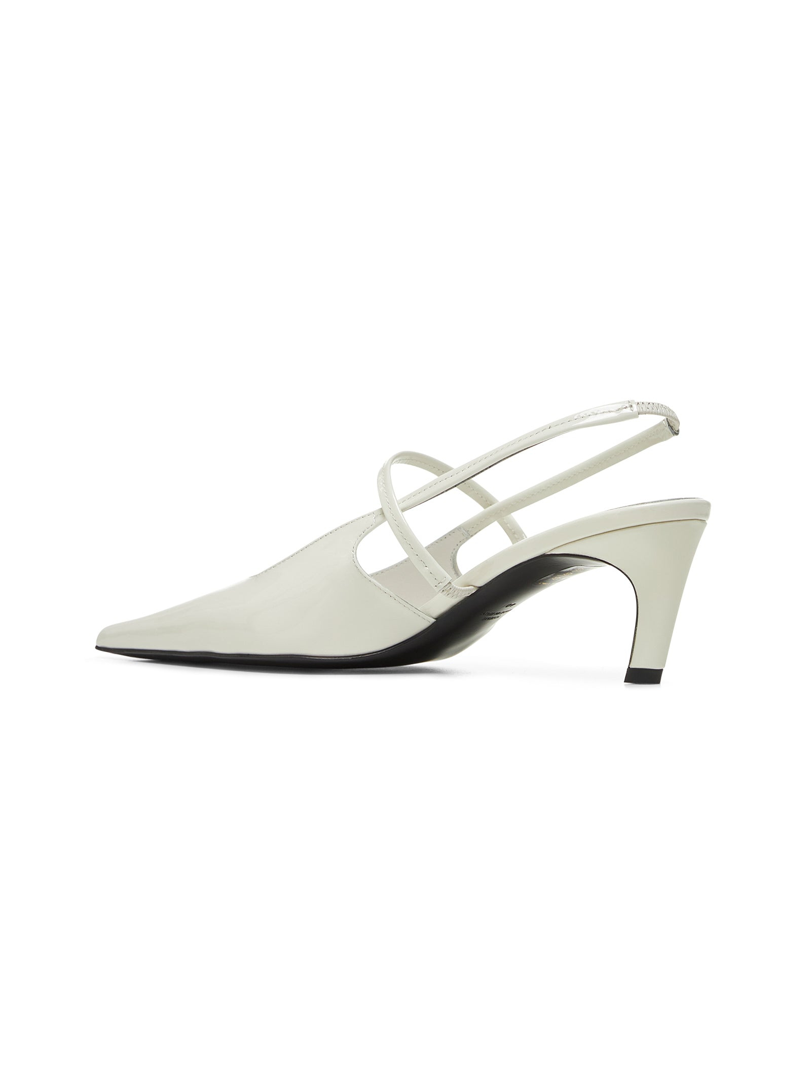 White patent leather Sharp slingback - 3