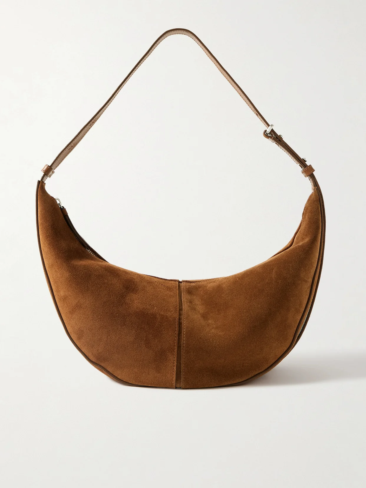 Slide Paneled Suede Shoulder Bag - 1