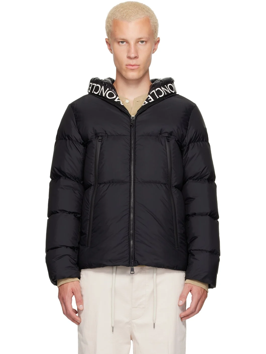 Black Montcla Hooded Short Down Jacket - 1