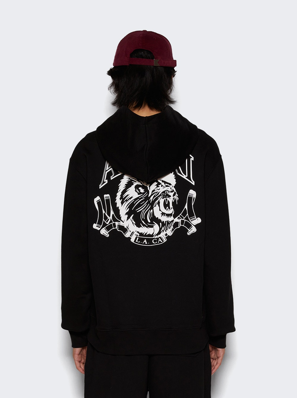 Lion Outline Hoodie Black - 5