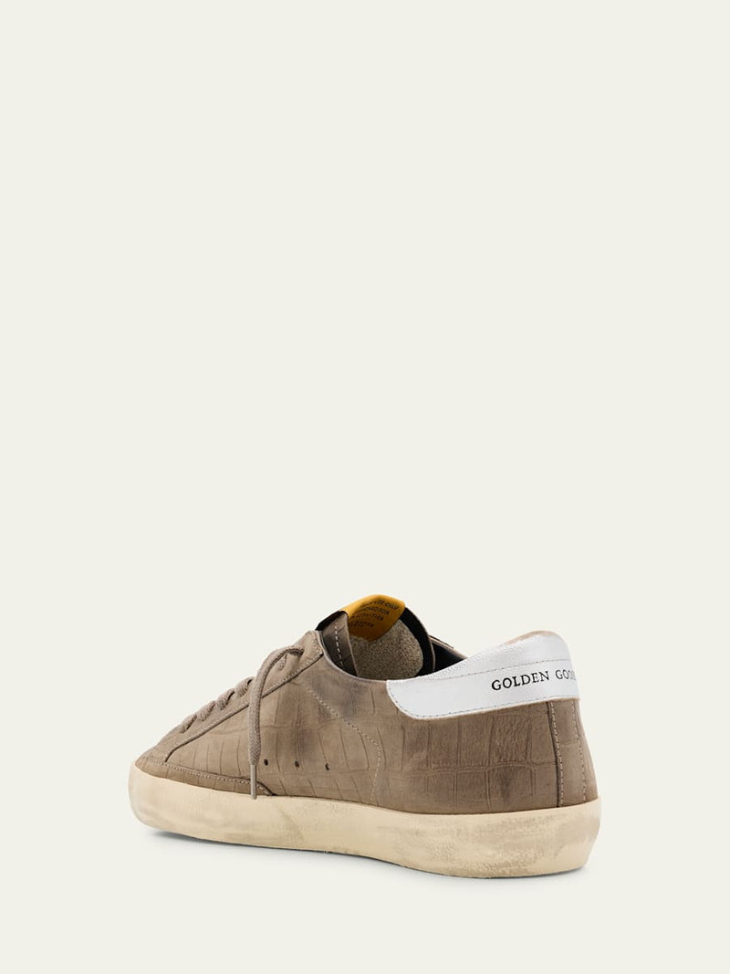 Golden Goose Men's Super-Star Croc-Printed Nubuck Leather Sneakers, Exclusive outlook
