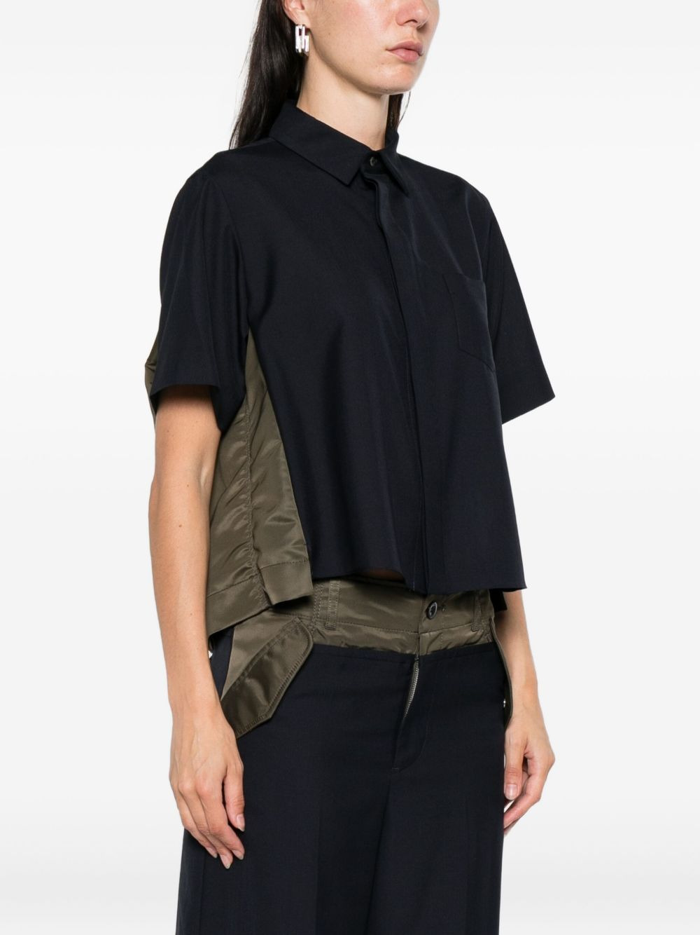 panelled short-sleeve shirt - 3