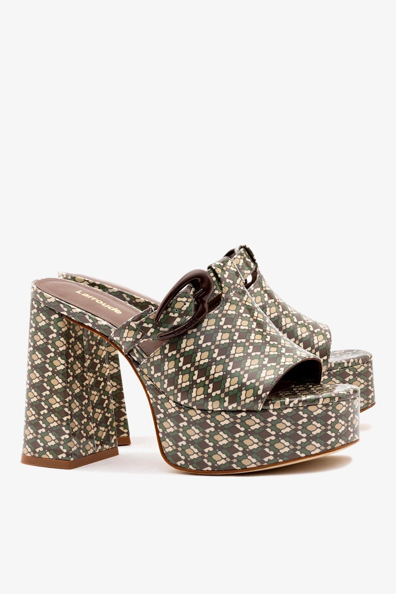 Dolly Verona Mule In Seaweed Vichy Patent Leather 3