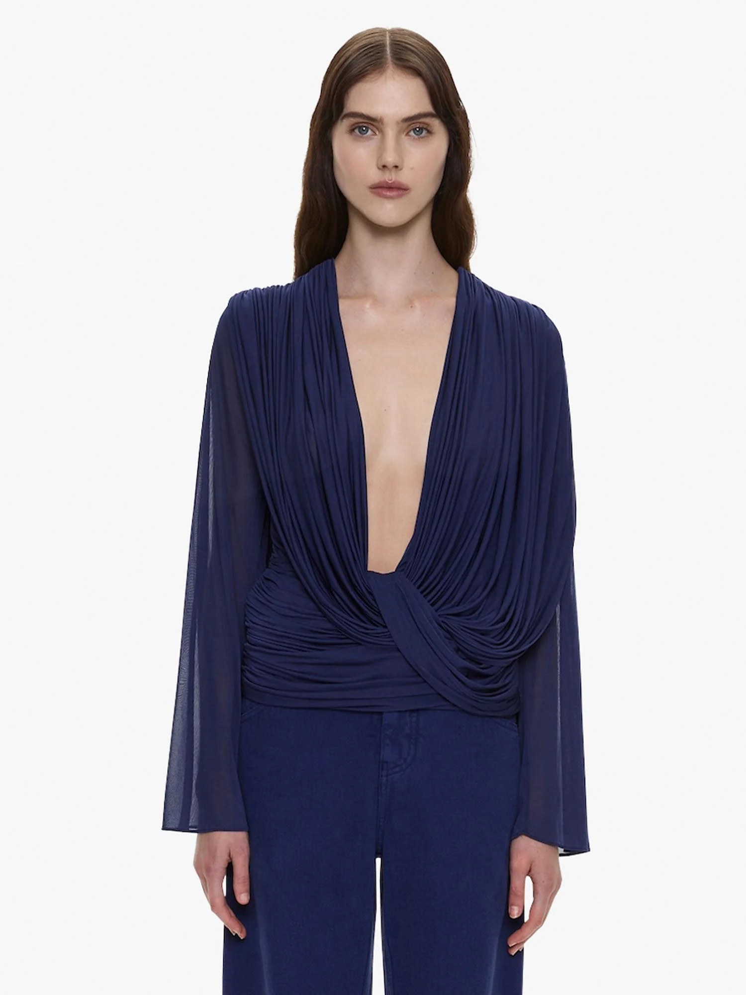 Ripple Drape Long Sleeve Top - 1