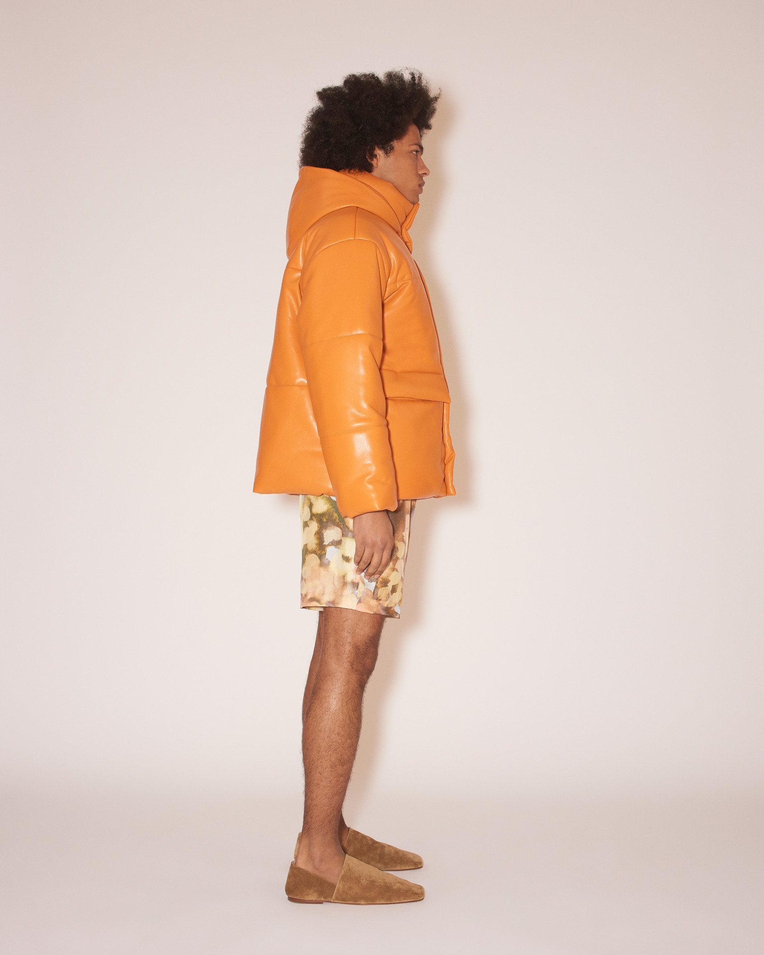HIDE MENS - Vegan leather puffer coat - Orange - 4