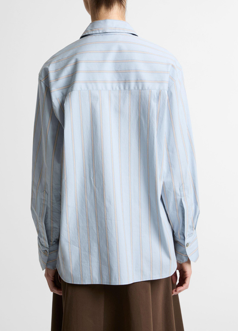 Vince Striped Cotton-Blend Button-Front Shirt outlook