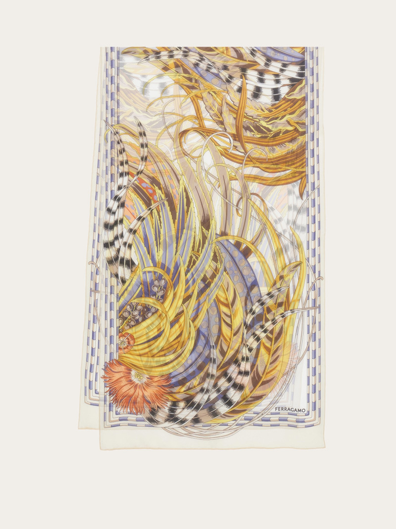 Rooster print silk scarf 1