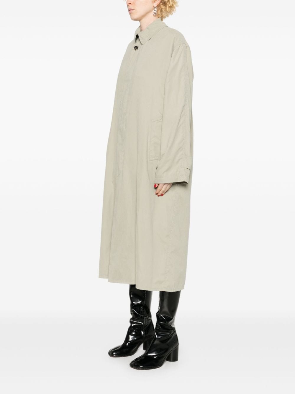 four-stitch logo trench coat - 3