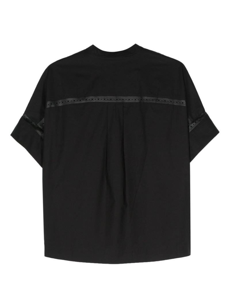 Yves Salomon leather-trim blouse outlook
