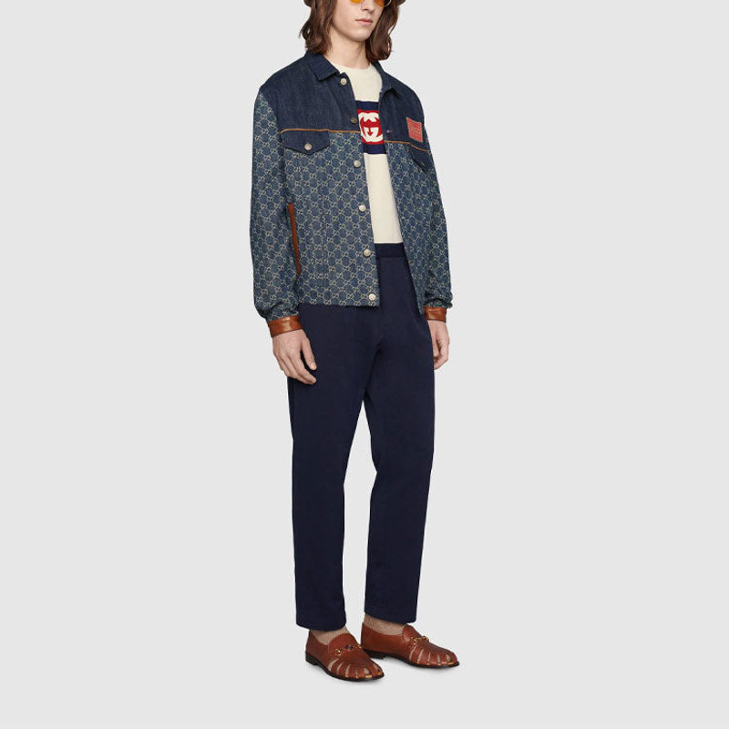 GUCCI Men's Gucci SS21 Interlock Double G Stripe Printing Short Sleeve Creamy White T-Shirt 616036-XJDAG-9 outlook