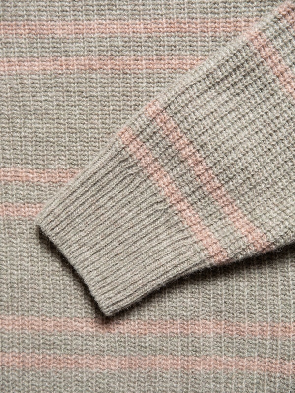 Gurra Striped Sweater Green Melange - 5