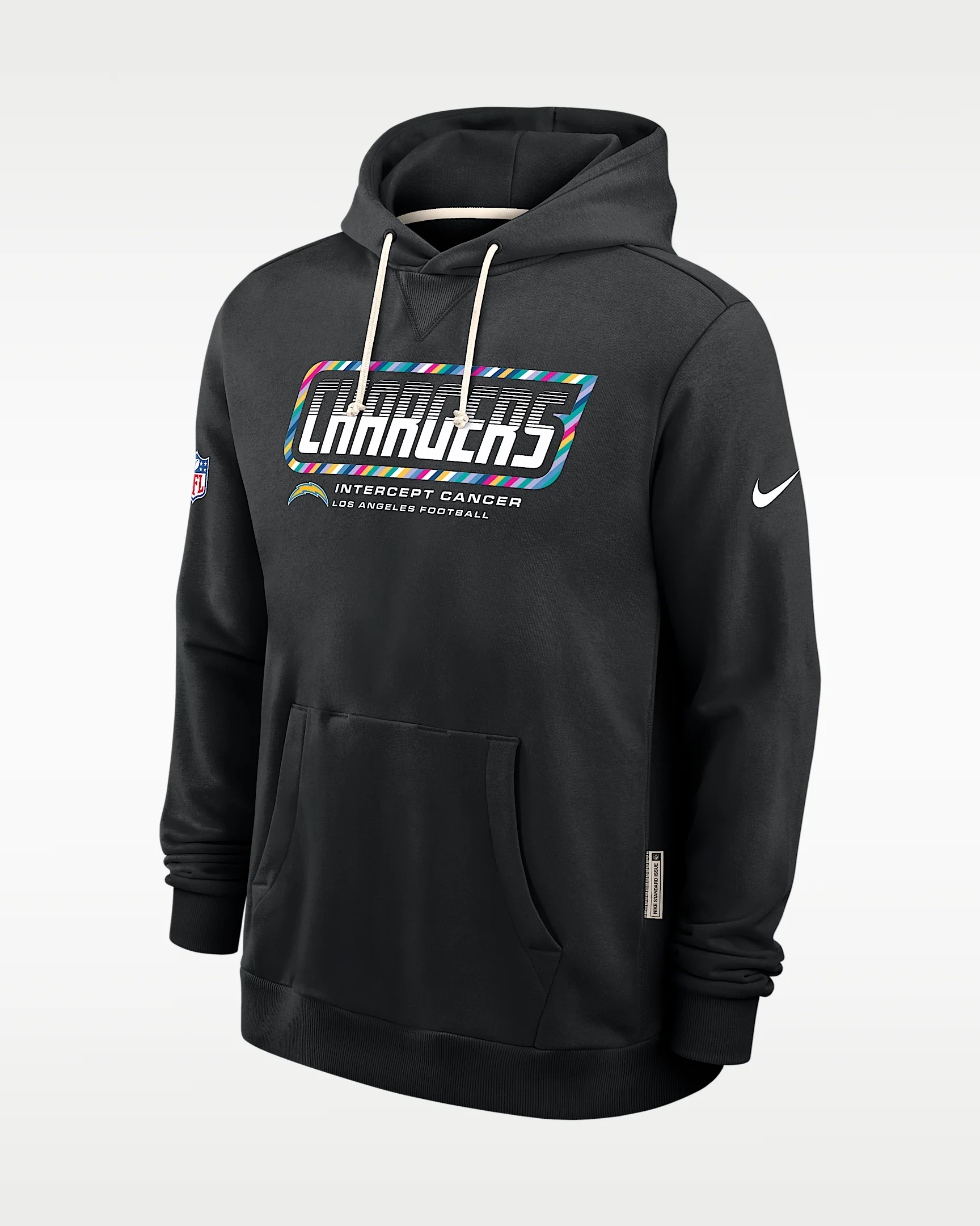 Los Angeles Chargers Crucial Catch Sideline Standard Issue Men's Nike Dri-FIT NFL Pullover Hoodie - 1