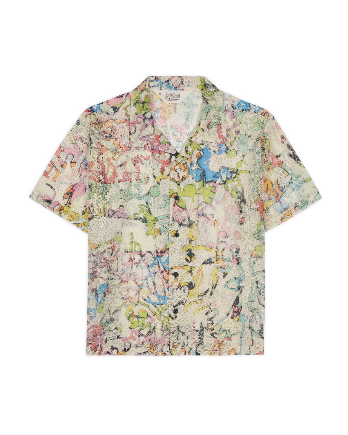 Stu Short Sleeve Button Up Shirt - Cream Multi - 1