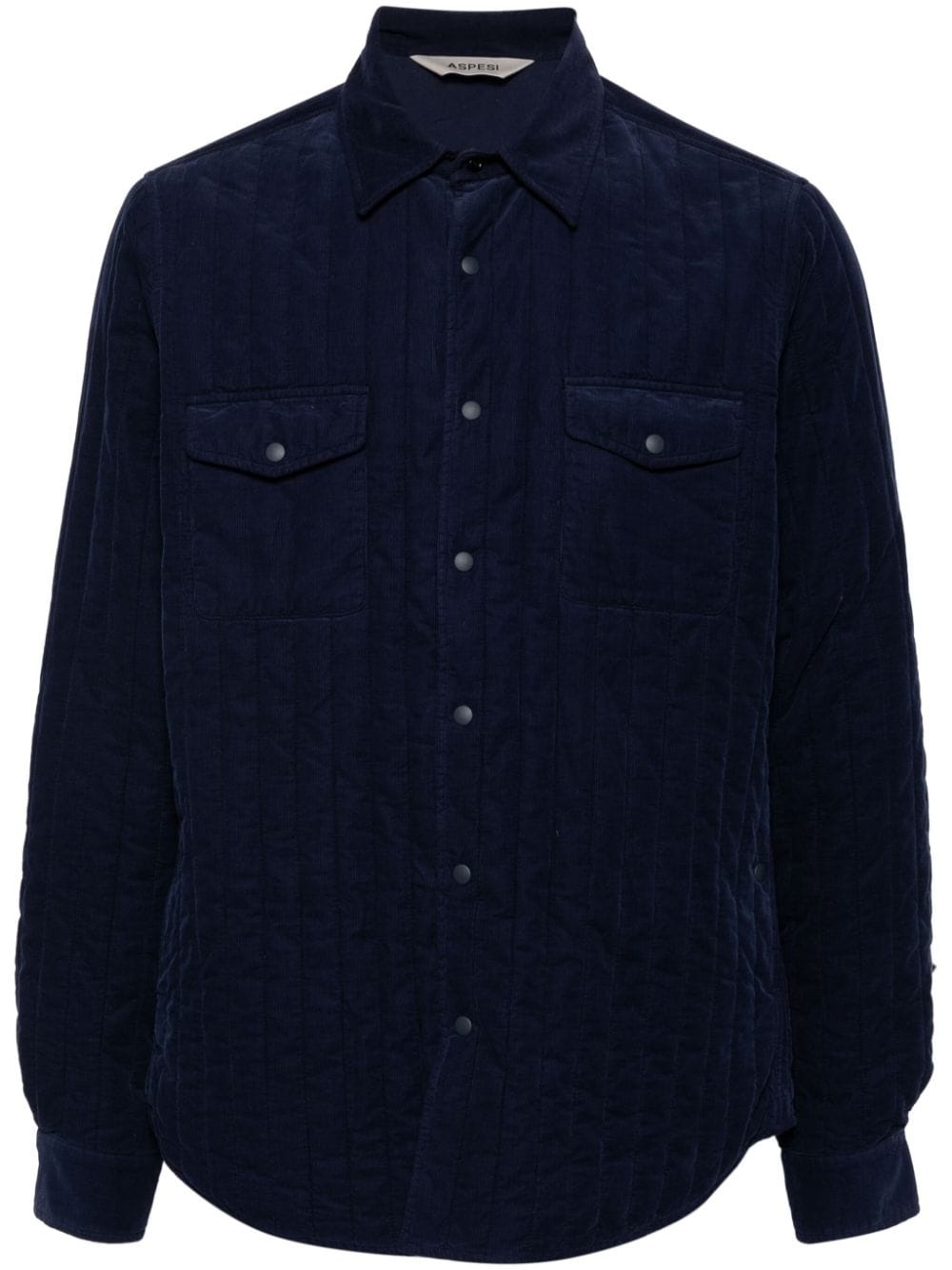 padded velvet shirt jacket - 1