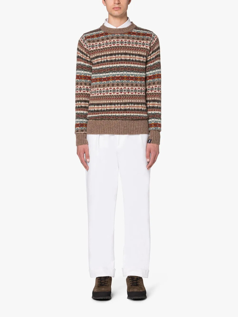 Mackintosh IMPULSE NUTMEG WOOL FAIR ISLE CREWNECK SWEATER outlook