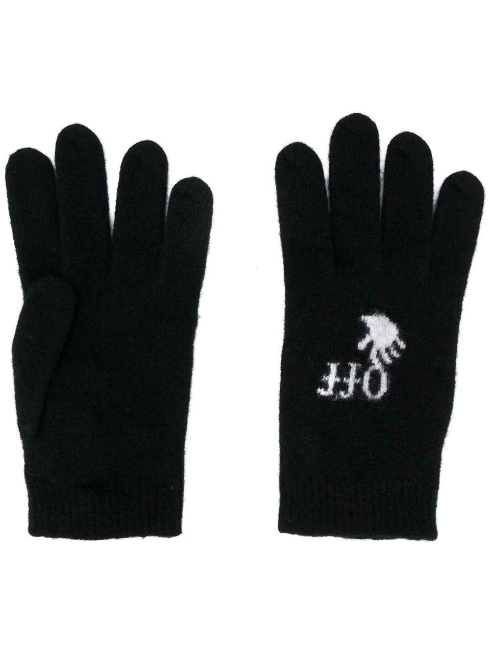 logo wool gloves - 1