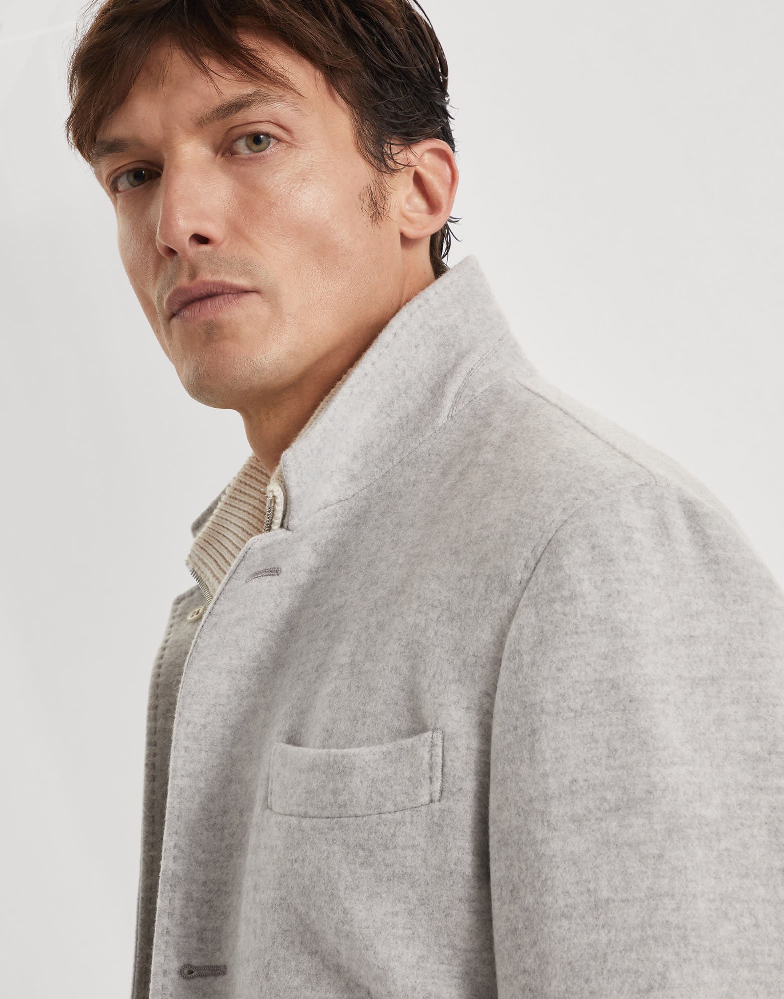 Water-resistant lightweight cashmere outerwear blazer - 3