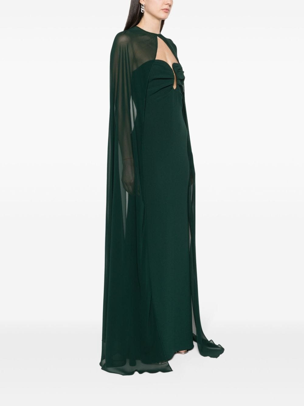 strapless crepe gown - 3