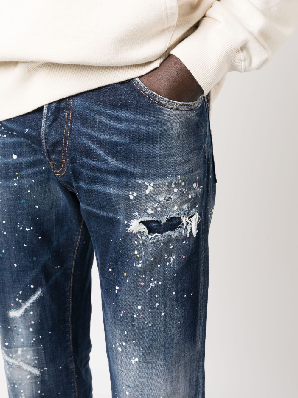 Twimphony paint-splatter straight-leg jeans - 5