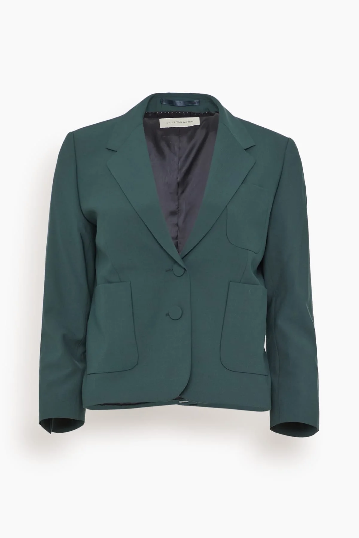 Dries Van Noten Bamis Jacket in Dark Green - 7817455435827 | REVERSIBLE