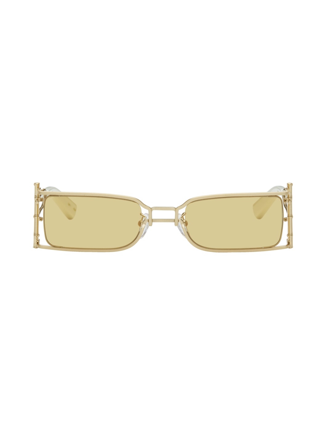 SSENSE Exclusive Gold Bamboo Sunglasses - 1