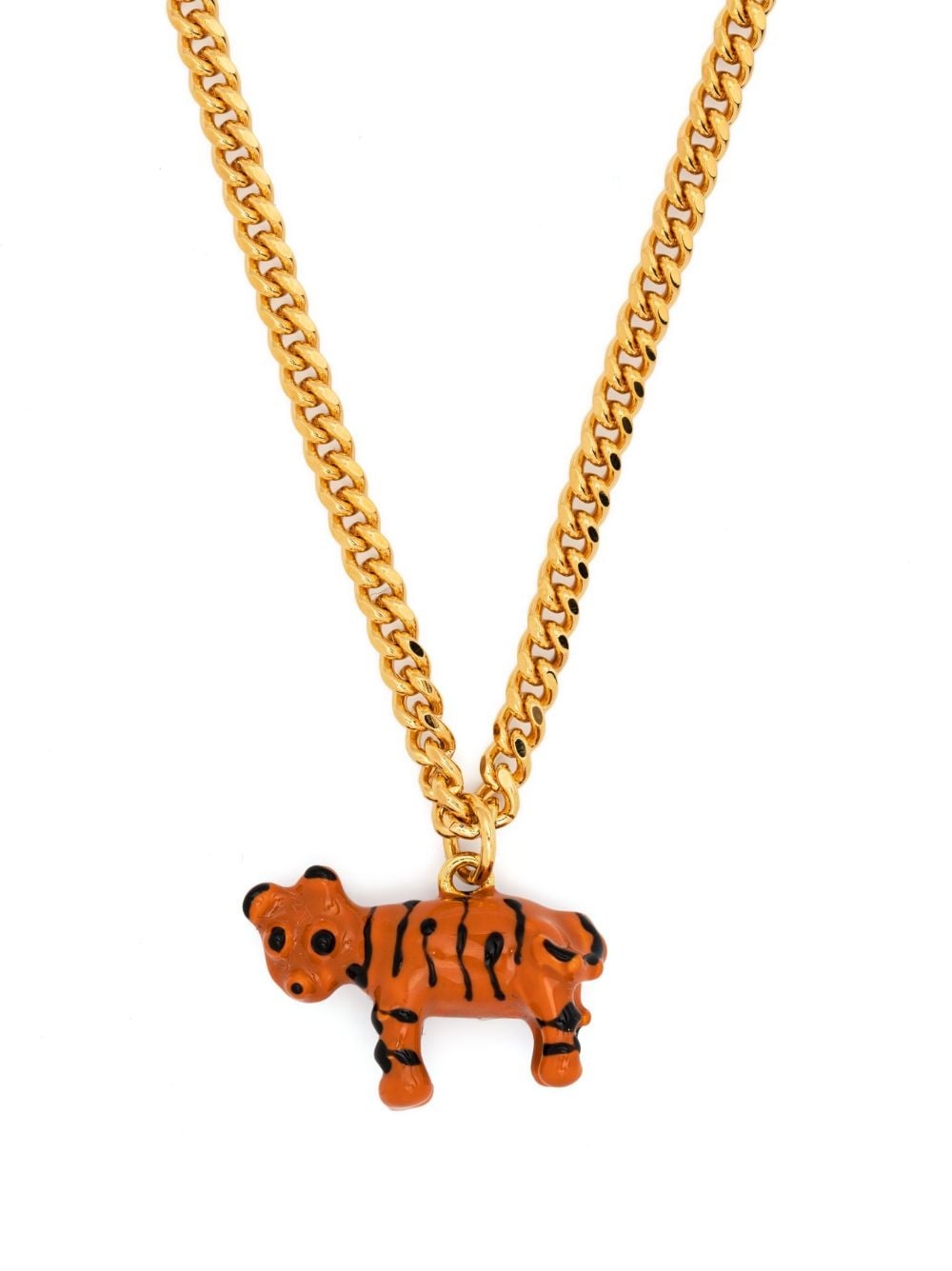 Enamel tiger-pendant necklace - 1