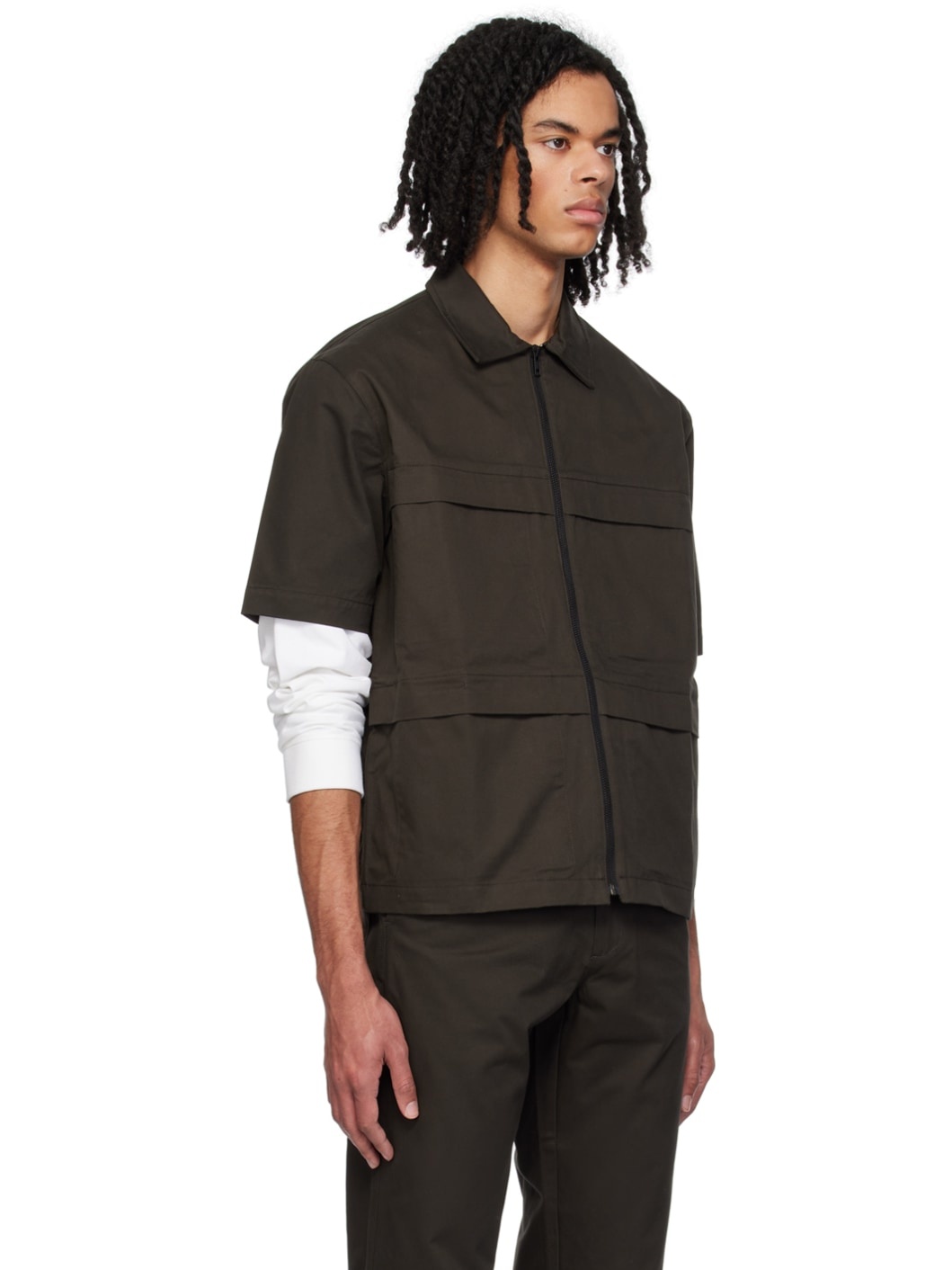 Brown Solid Shirt - 2