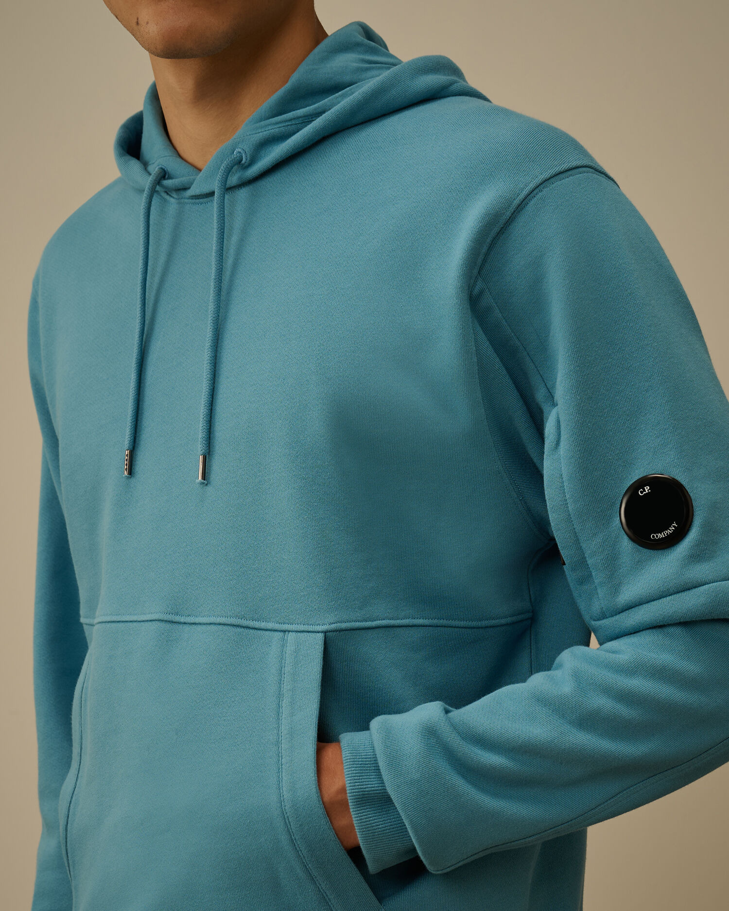 Diagonal Raised Fleece Hooded Lens Sweatshirt - 5