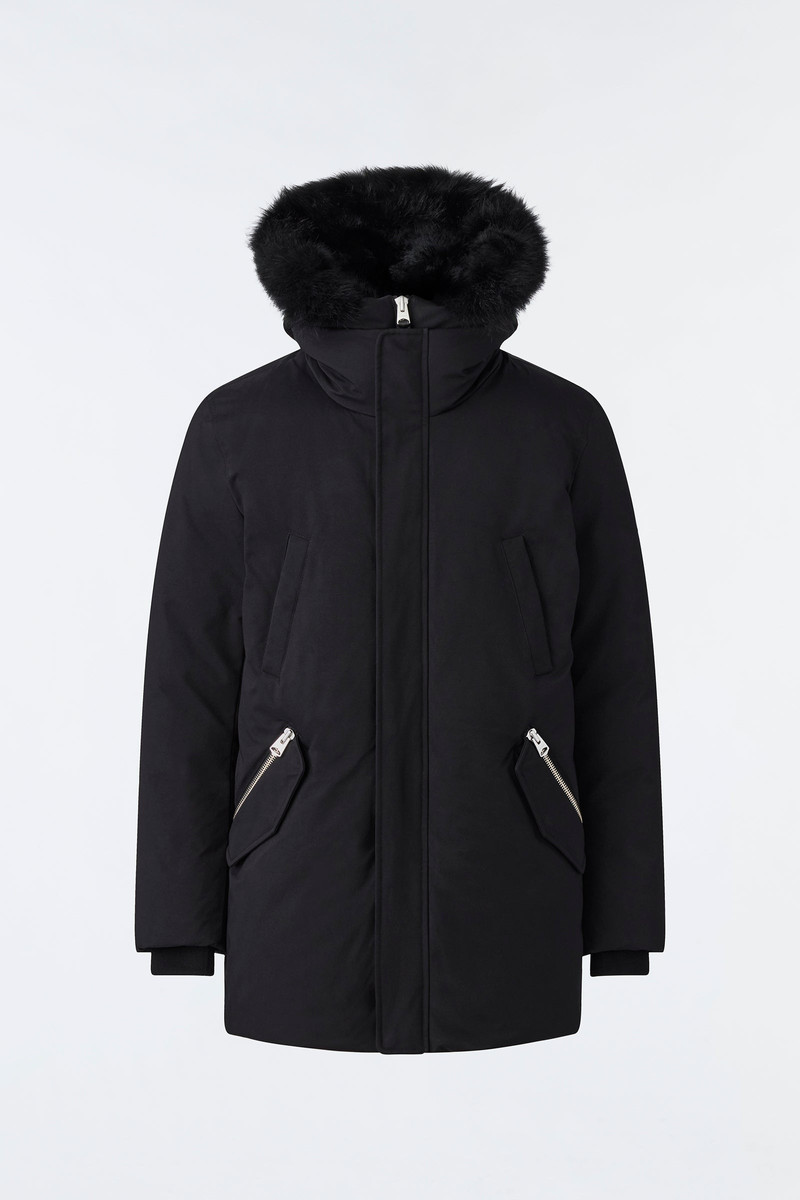 EDWARD 2-in-1 down parka with hooded bib and detachable sheepskin collar 1