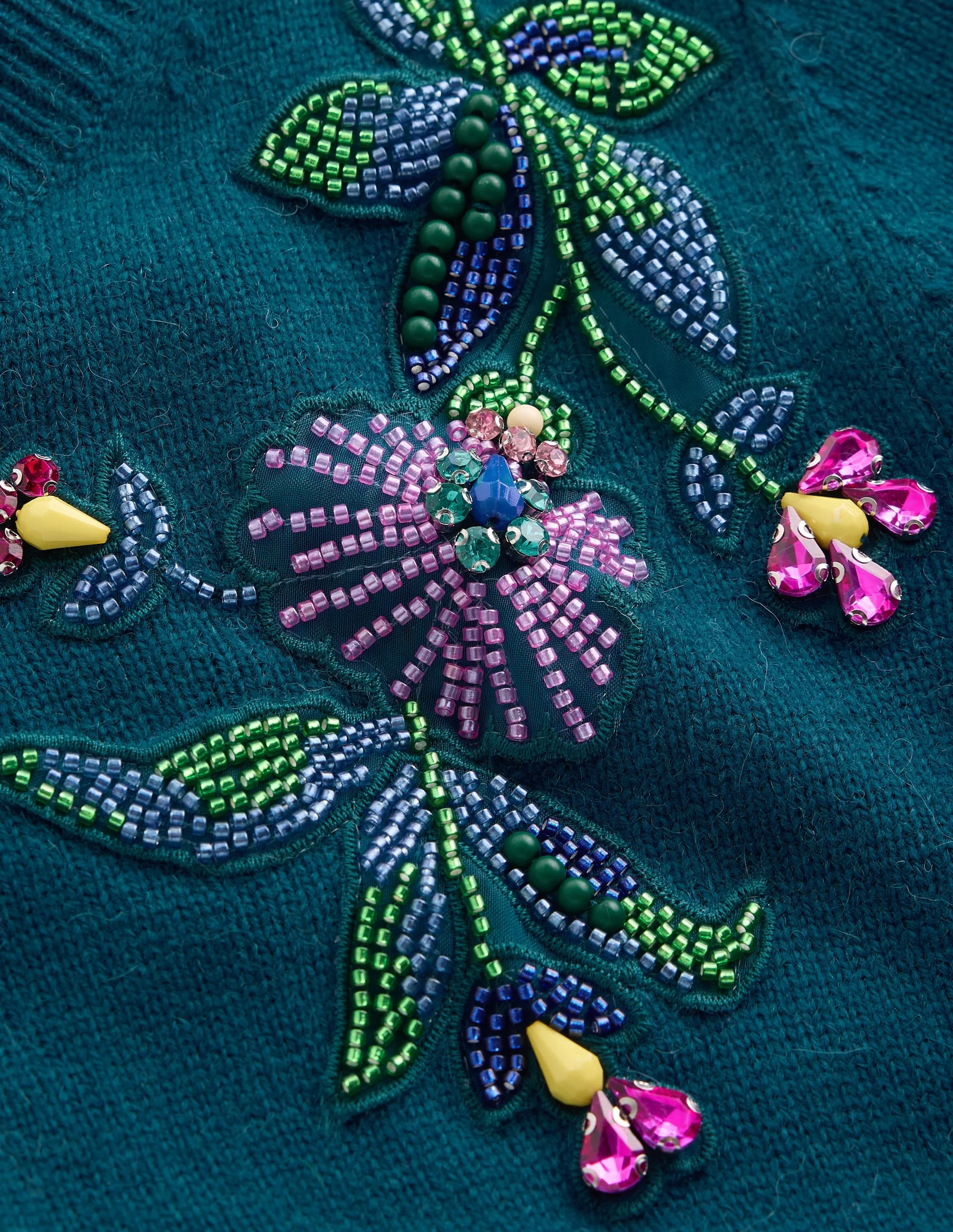 Ria Embellished Knit T-Shirt-Deep Aurora Blue - 1