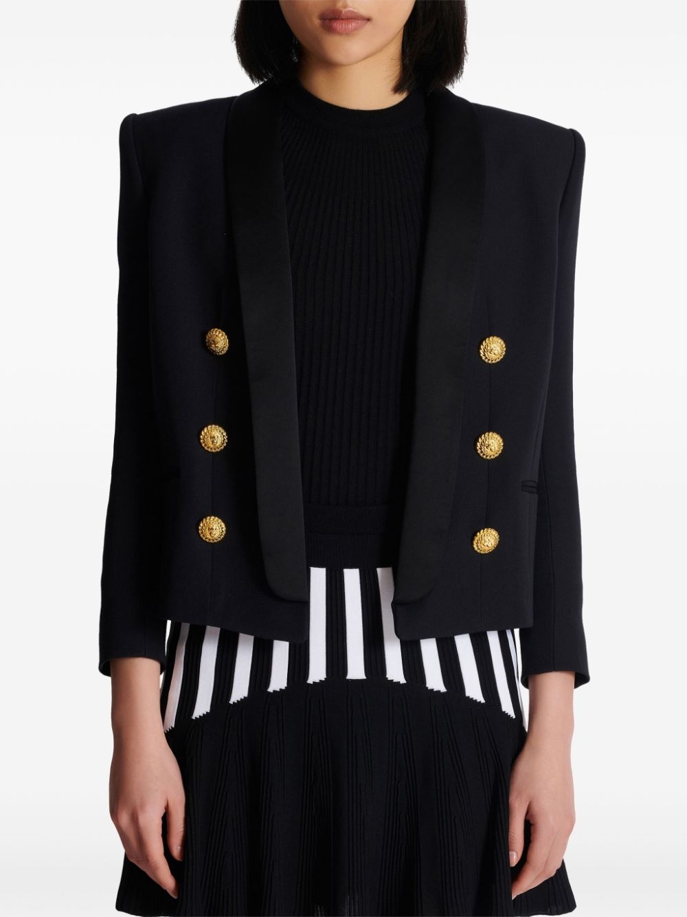 double-breasted wool blazer - 5