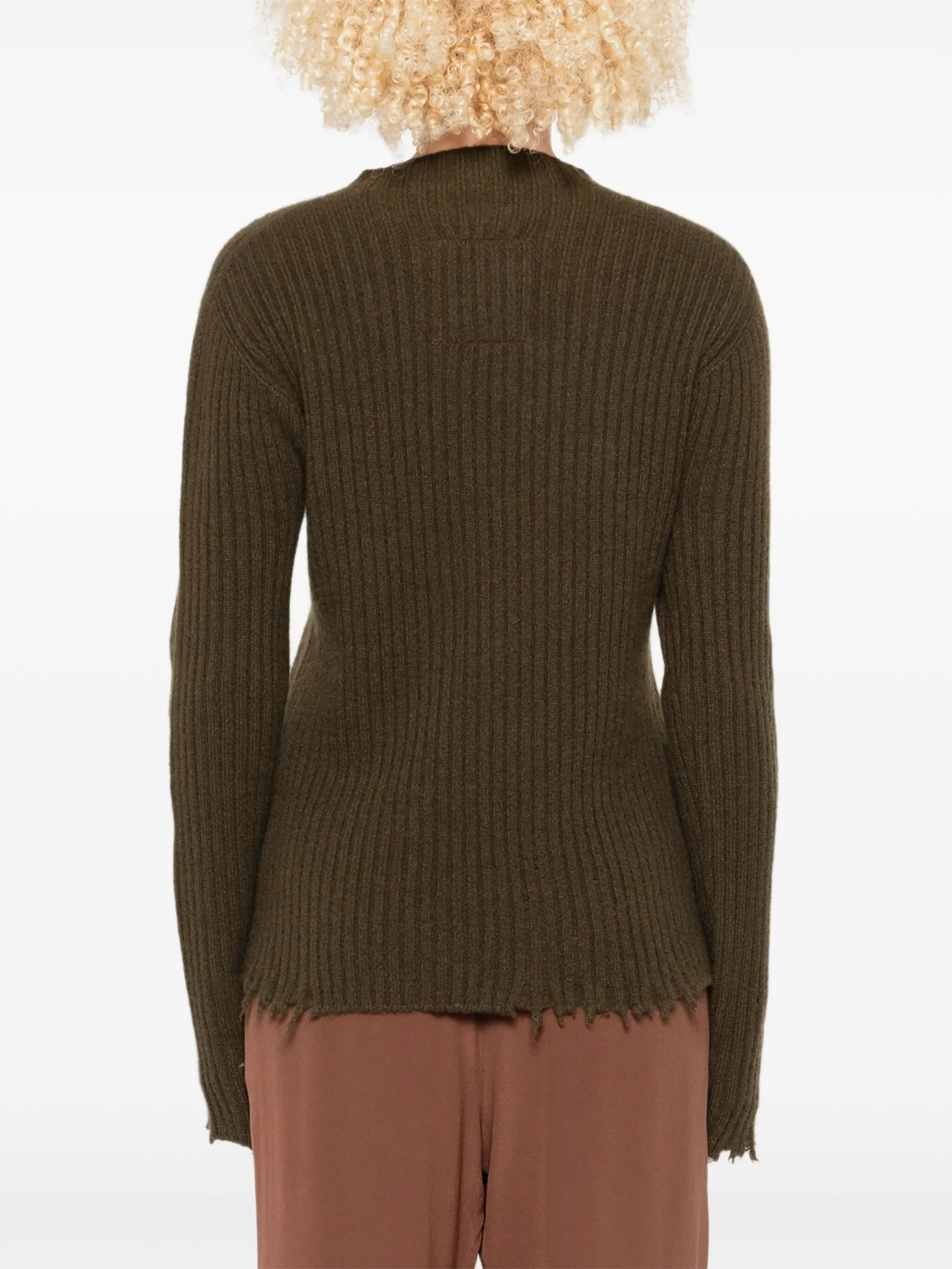 Uma Wang Ribbed Frayed-edge Jumper - 5