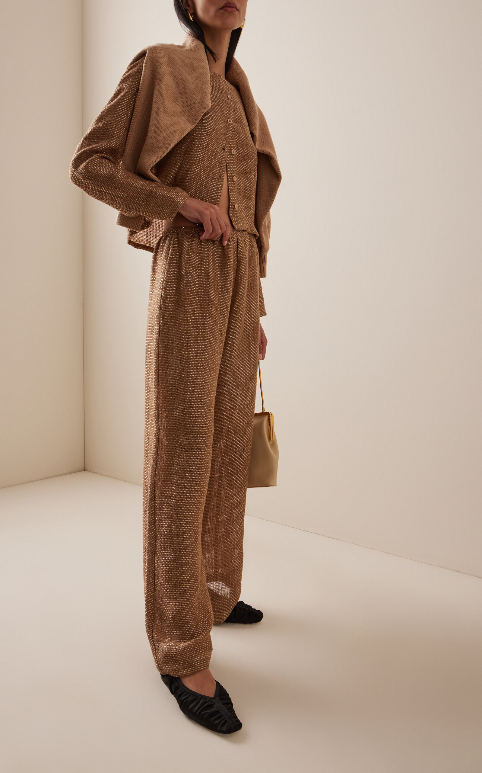 Stella Wide-Leg Linen-Blend Pants brown - 2