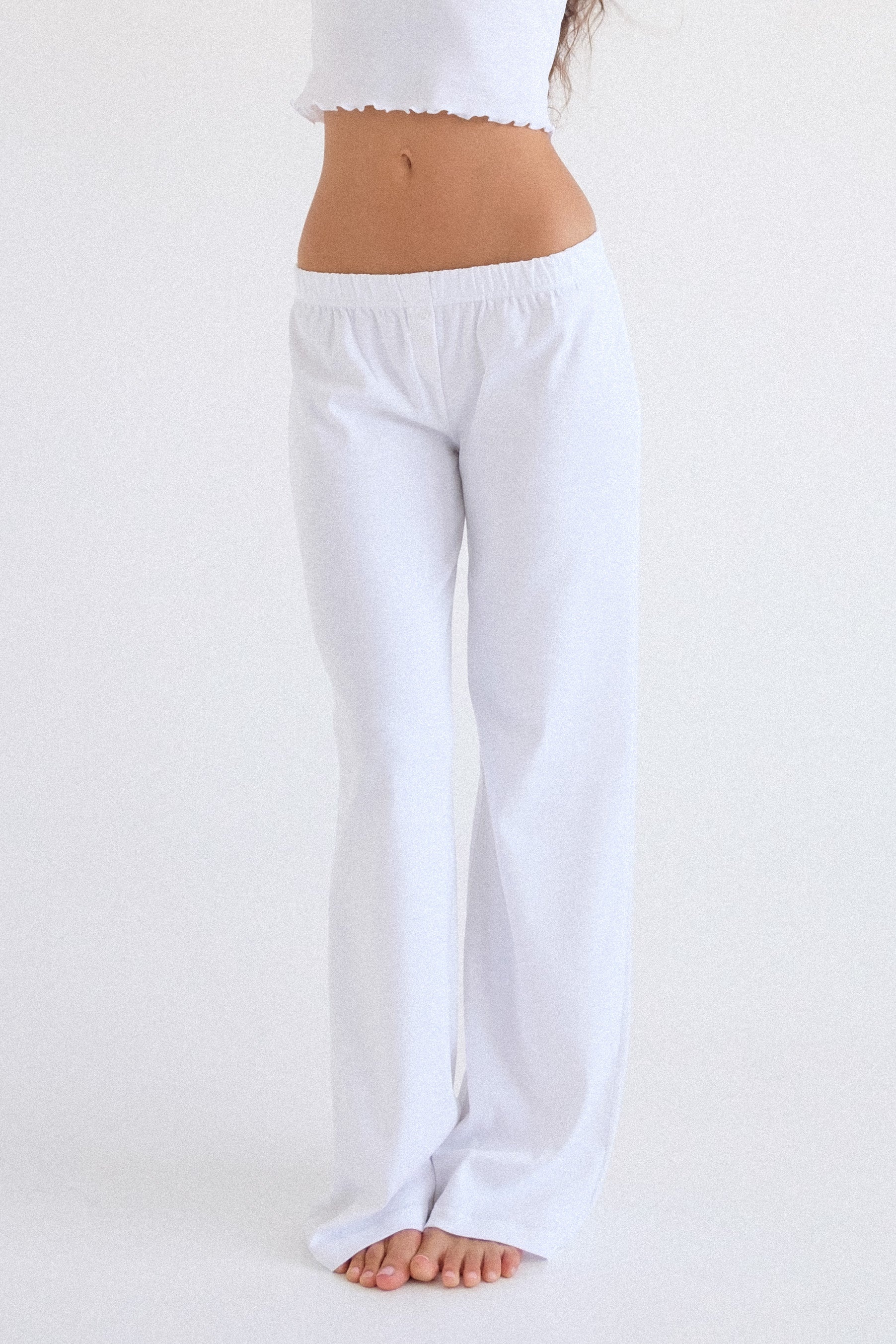 The Pant: Cotton Jersey White - 4