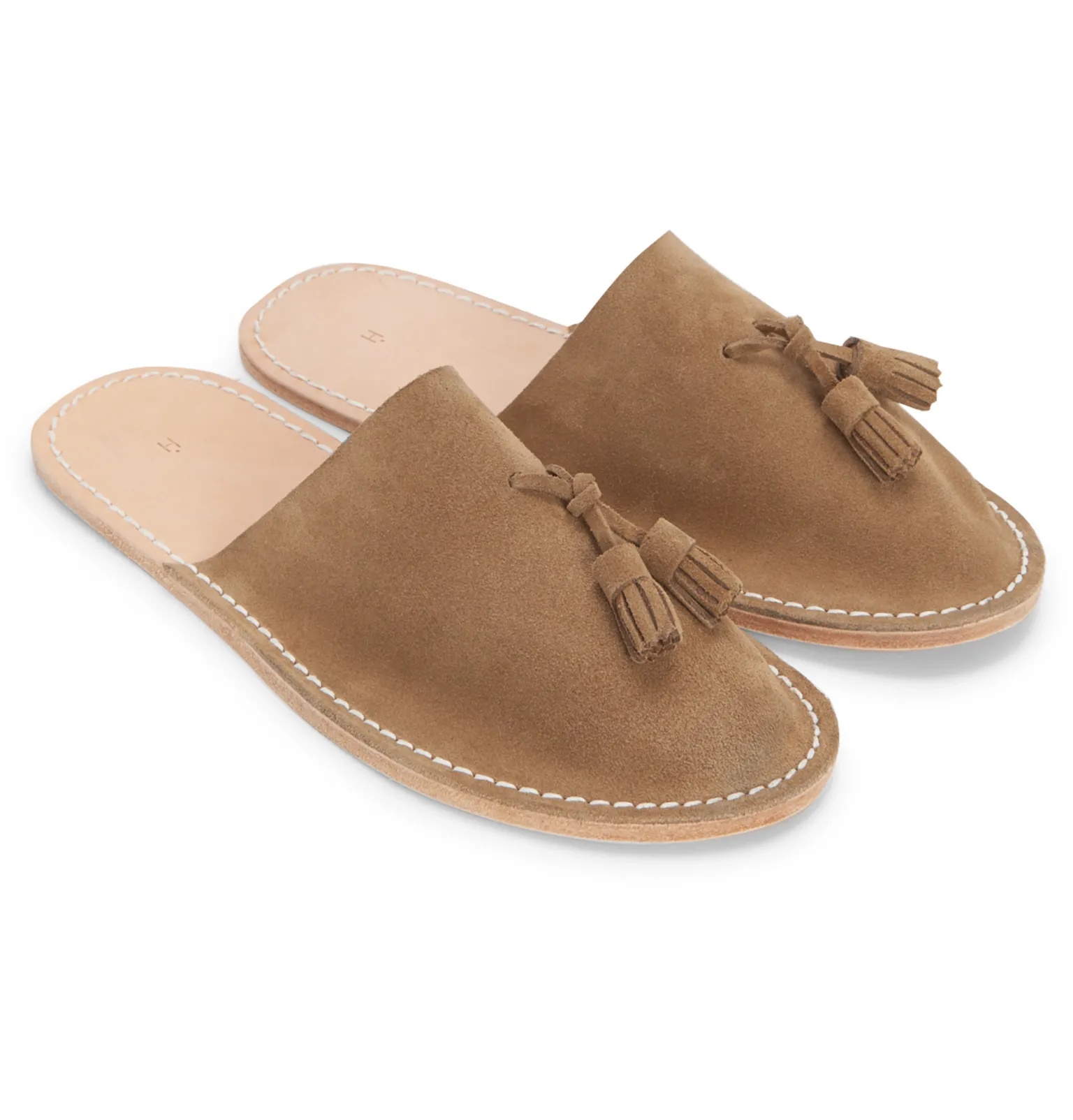 Suede Tasselled Backless Slippers - 4