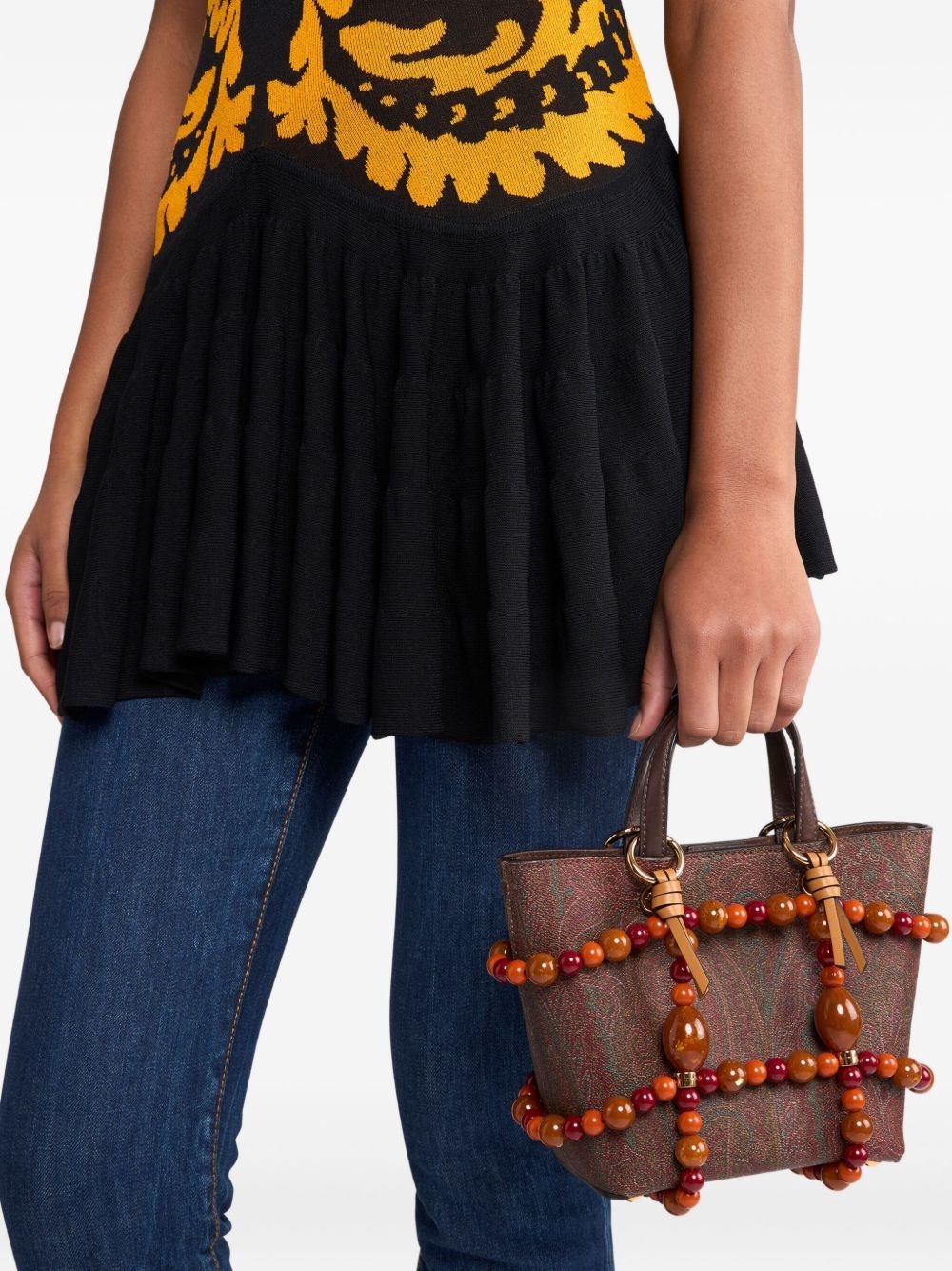 marble-embellished cage bag - 4