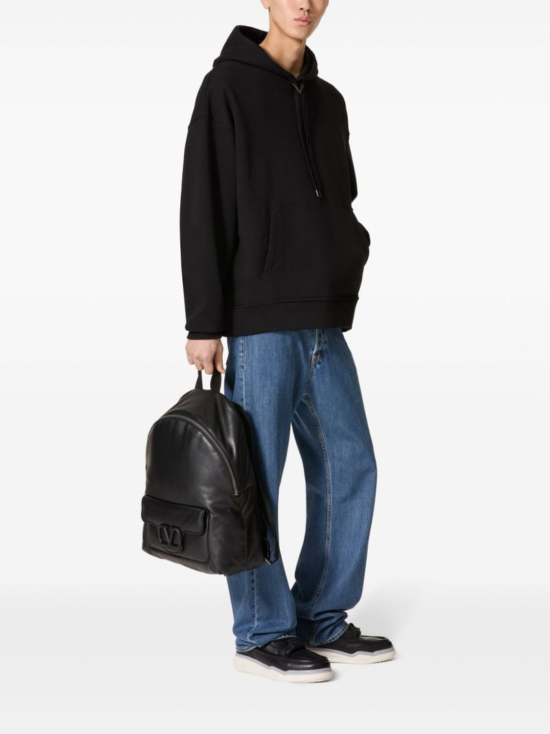 Valentino COTTON HOODED SWEATSHIRT WITH METALLIC V DETAIL outlook