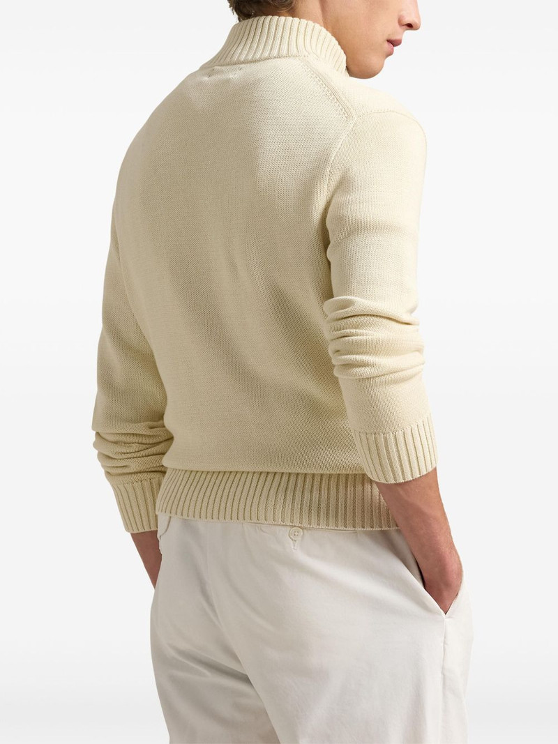 embroidered-logo polo sweater 4