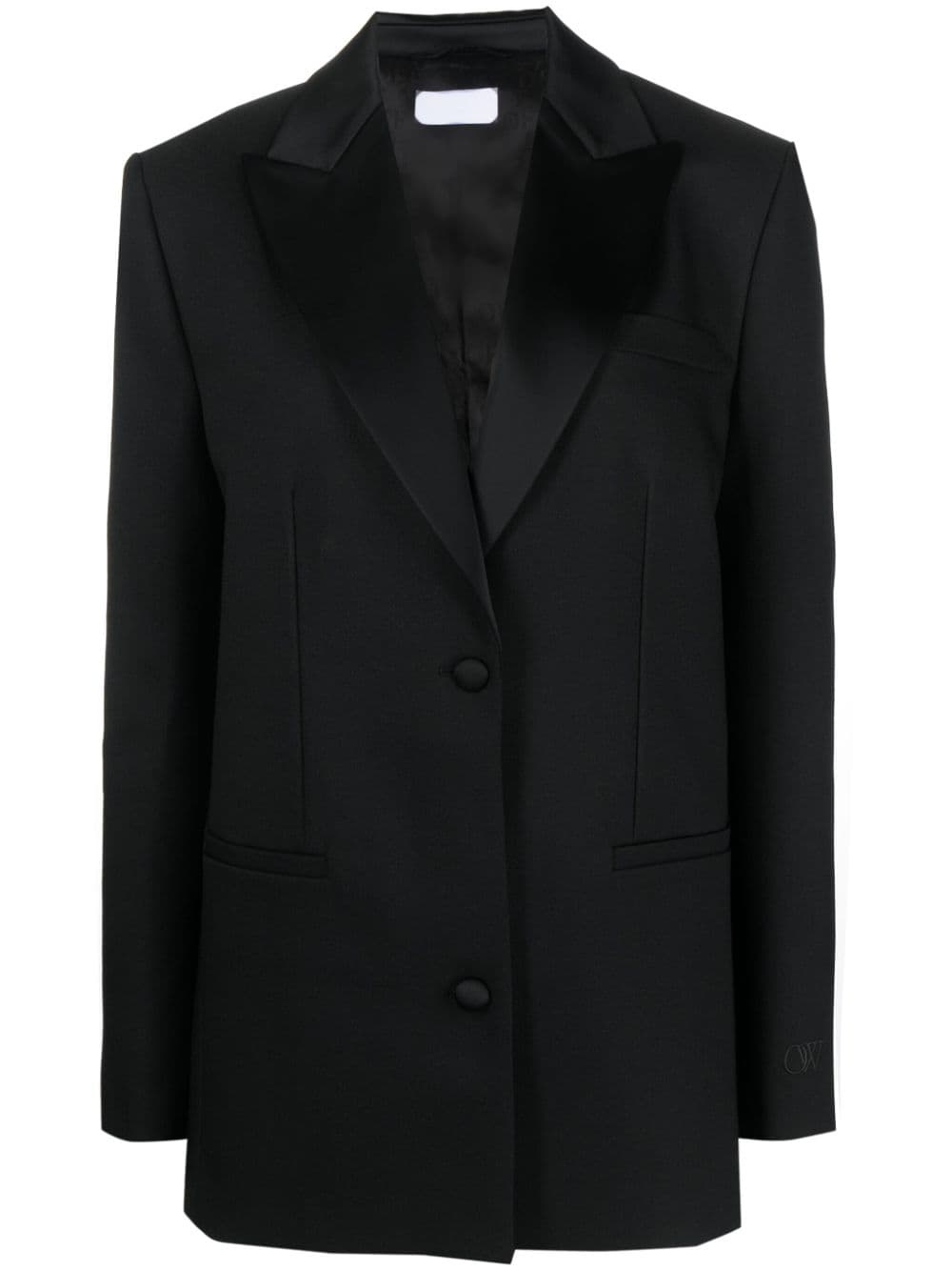 single-breasted tuxedo blazer - 1