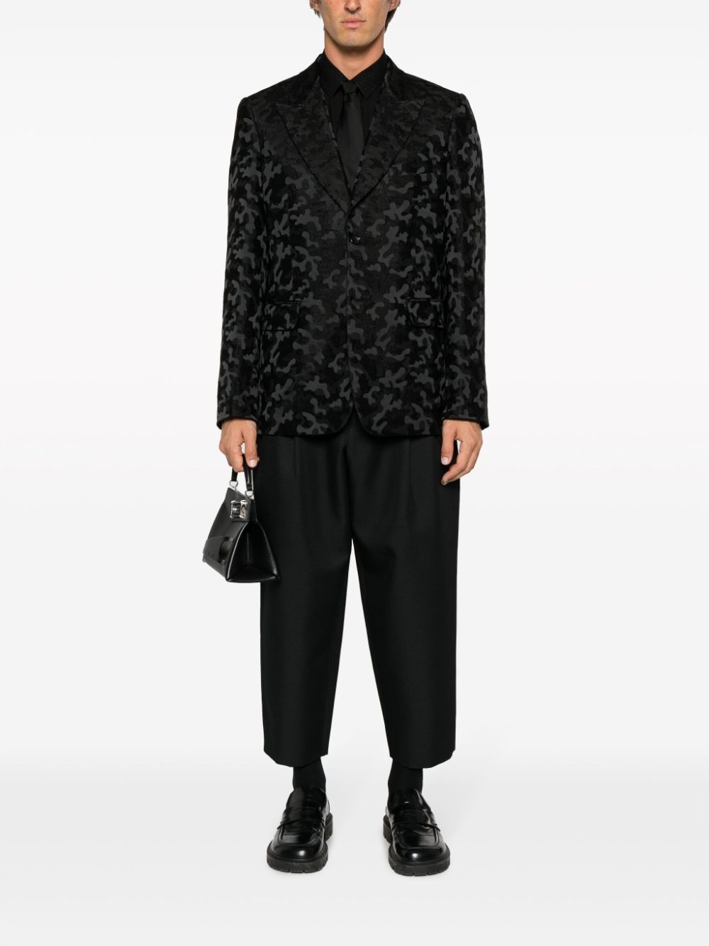 single-breasted jacquard blazer - 2