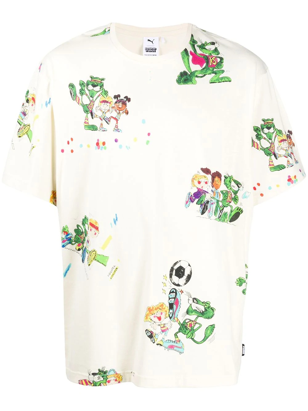 cartoon-print crew neck T-Shirt  - 1