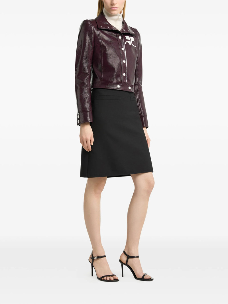 courrèges Courrèges Vinyl-effect Logo-plaque Cropped Jacket outlook