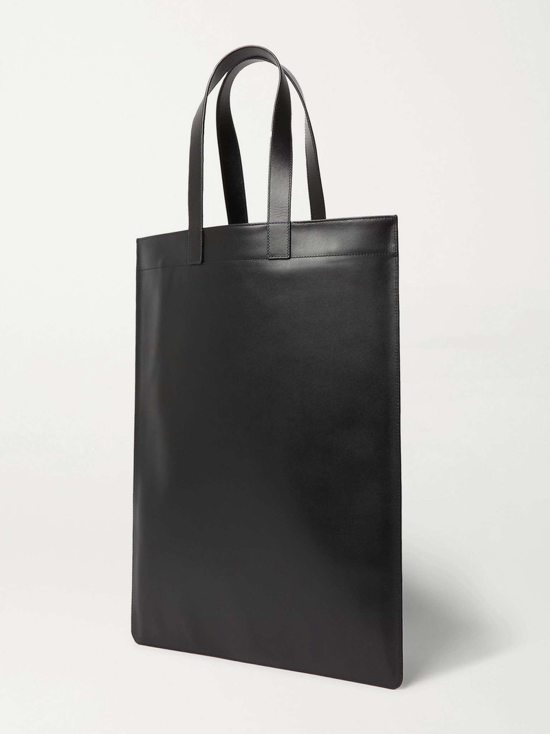 Logo-Print Leather Tote Bag 4