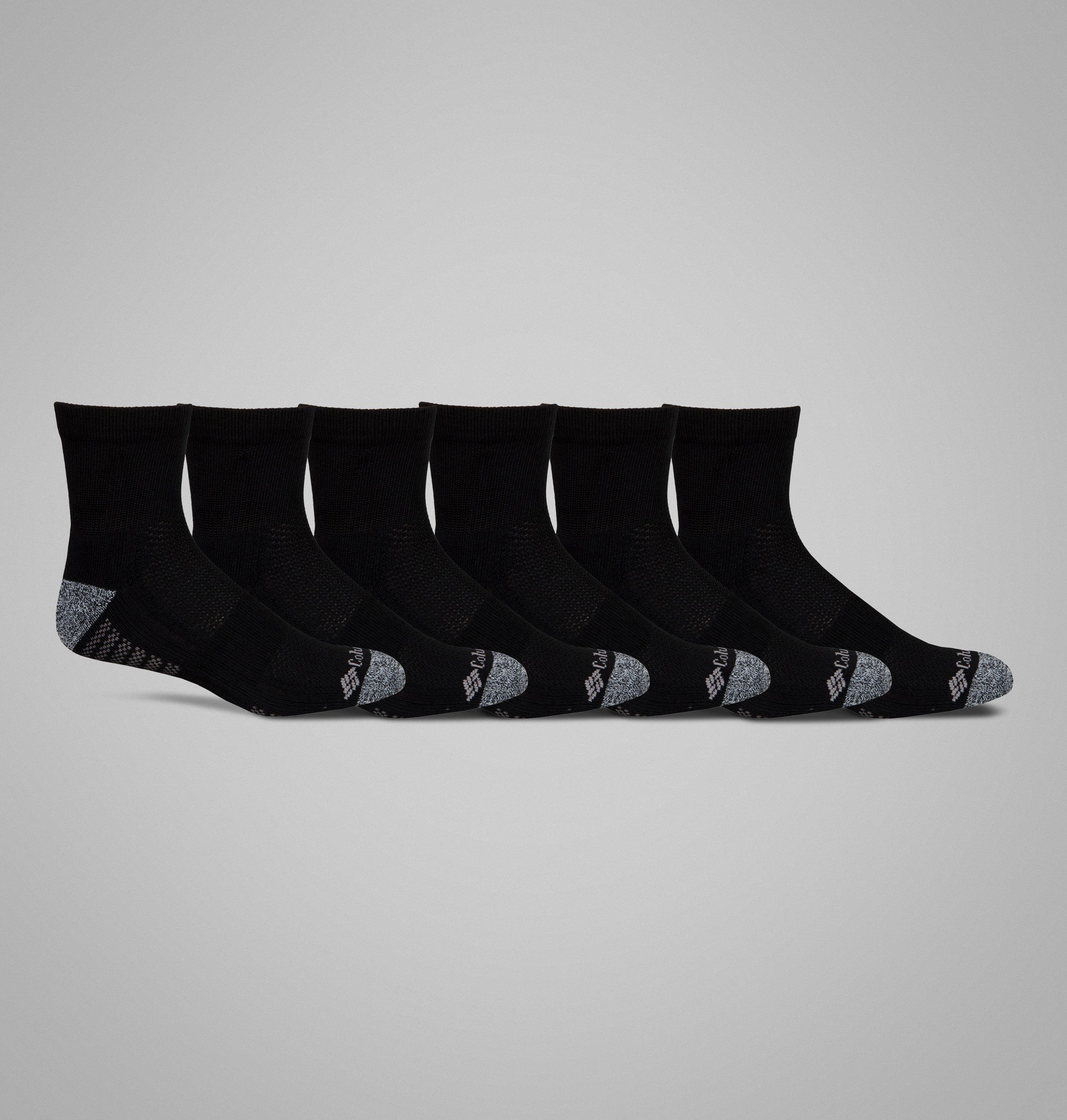 Men's Quarter With Pique Footbed Socks - 6 Pack - 1