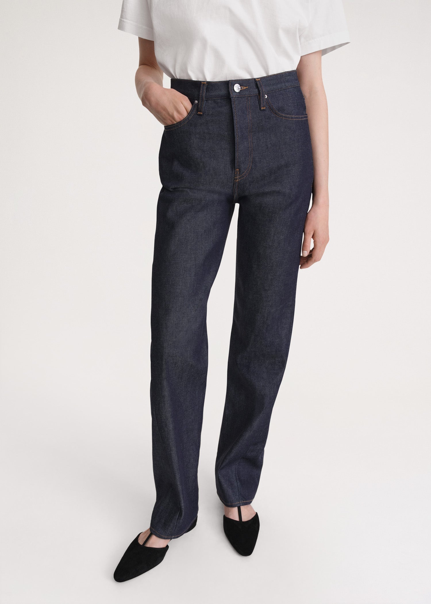 Twisted seam denim full length raw - 5