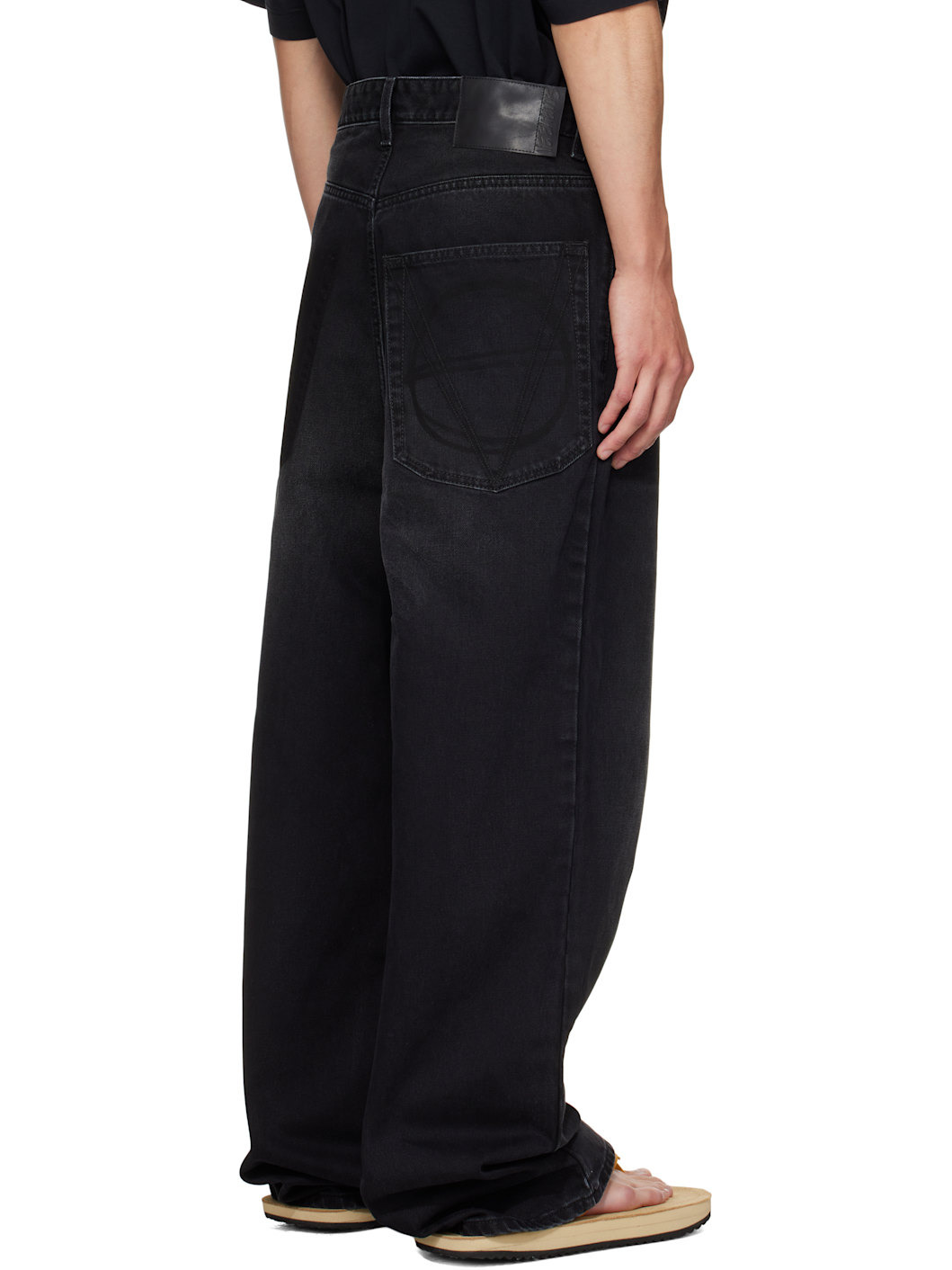Black Painted Anarchy Reworked Jeans - 3