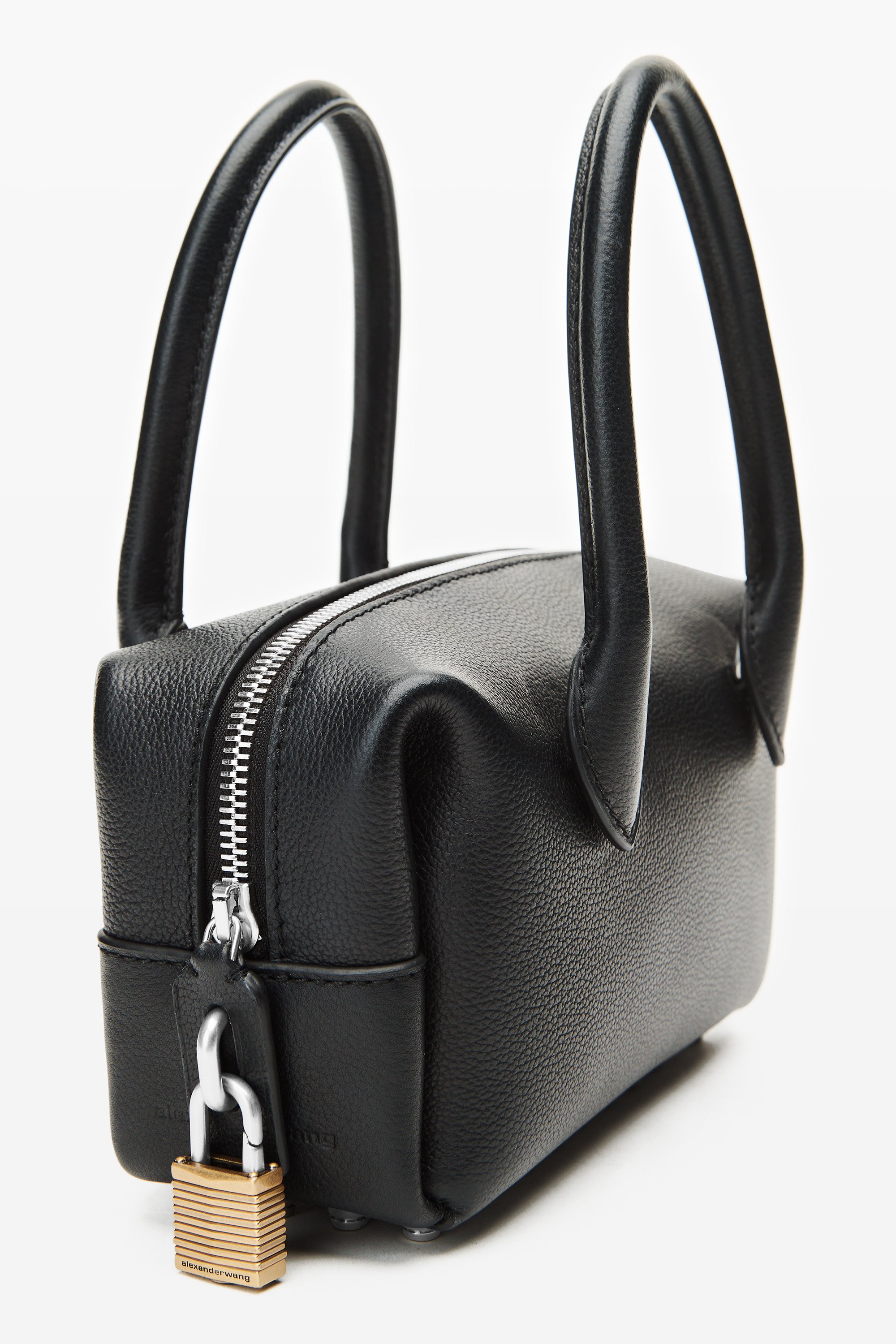 Black leather Roux Small Top Handle Bag - 2